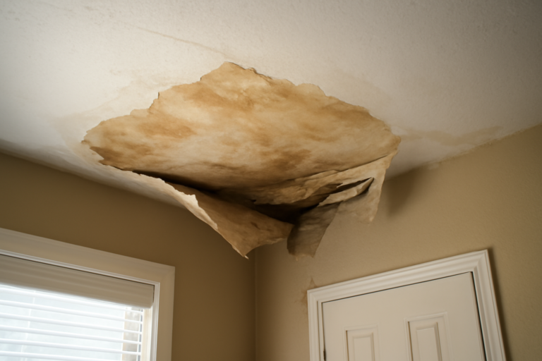 Ceiling Drywall Water Damage Restoration