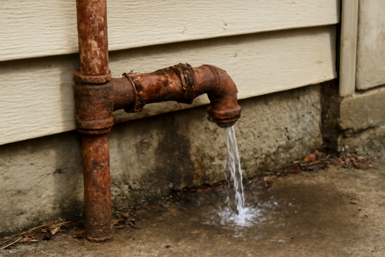 Corroded Pipe Water Removal