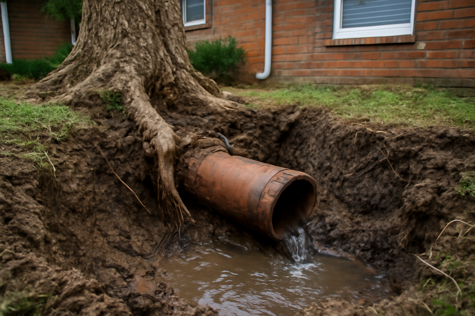 Tree Root Pipe Damage Water Removal in Benson, AZ